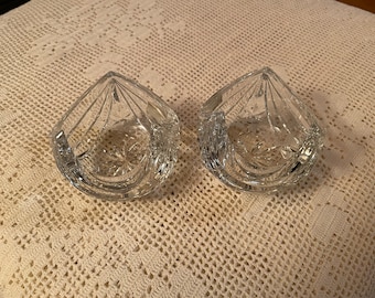 Vintage Beautiful Pair Of Mikasa Crystal Glass Tea Light ∣Votive Candle Holders