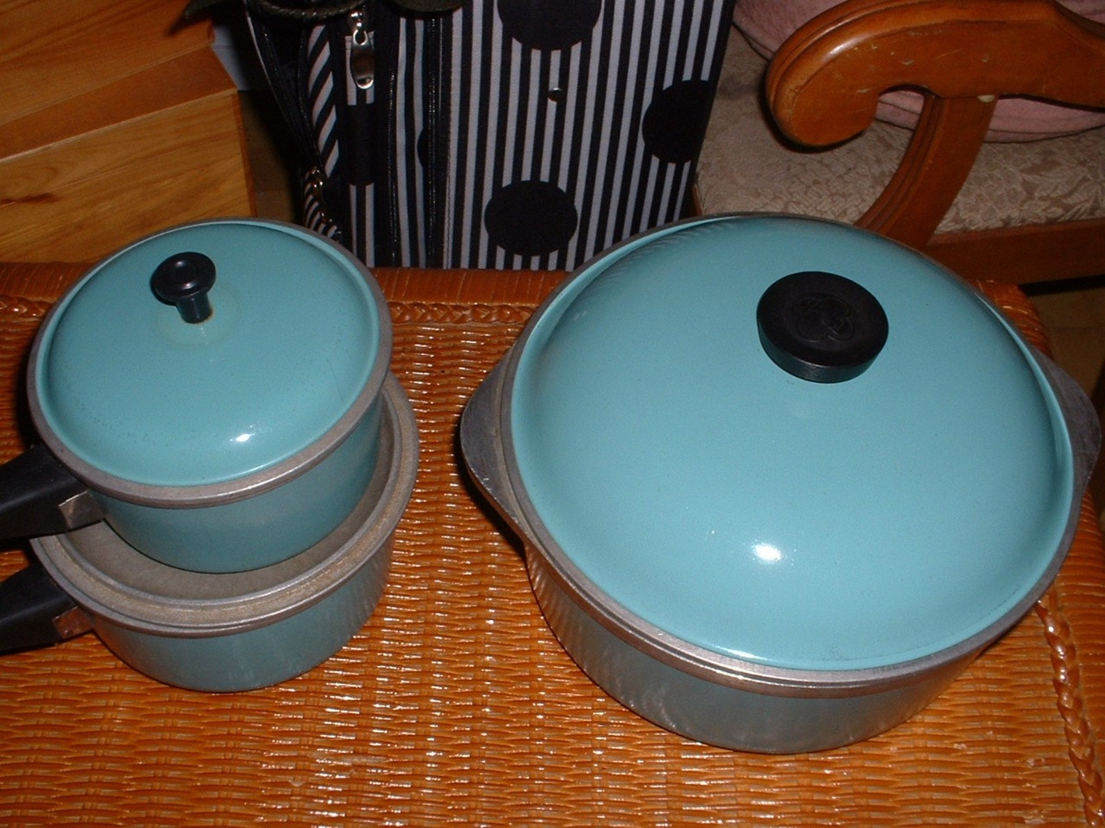 Vintage Club Aluminum Turquoise Cookware Set Six Pieces Dutch Etsy