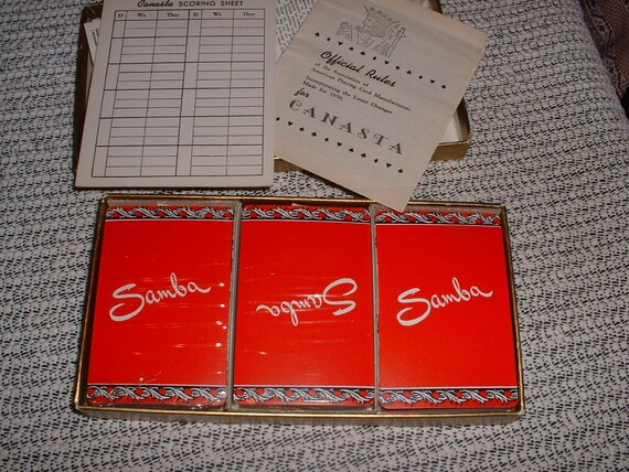 Who Needs Video Games Go Green With Vintage Samba Canasta Card Etsy