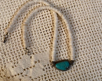 Vintage Turquoise Silver beaded necklace