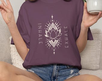 Mindful Meditation T-Shirt, Lotus Mandala Shirt, Trendy Yoga Lover Tee, Spiritual Gift