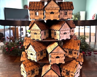 Handgemachter Adventskalender aus Holz