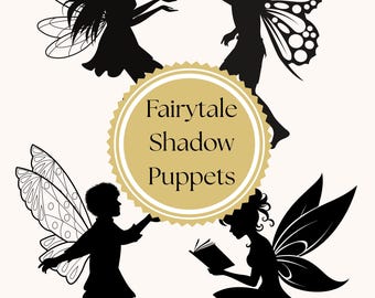 Marionetas de sombras de cuentos de hadas imprimibles, actividad de narración infantil (descarga digital)