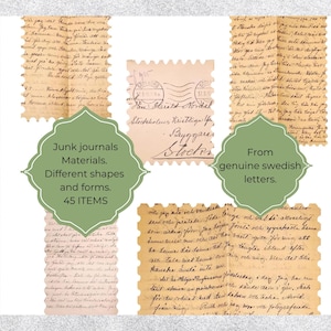 Cartas de amor antiguas auténticas efímeras de 110 años de antigüedad, escritas a mano. Diario basura imprimible/descarga digital.