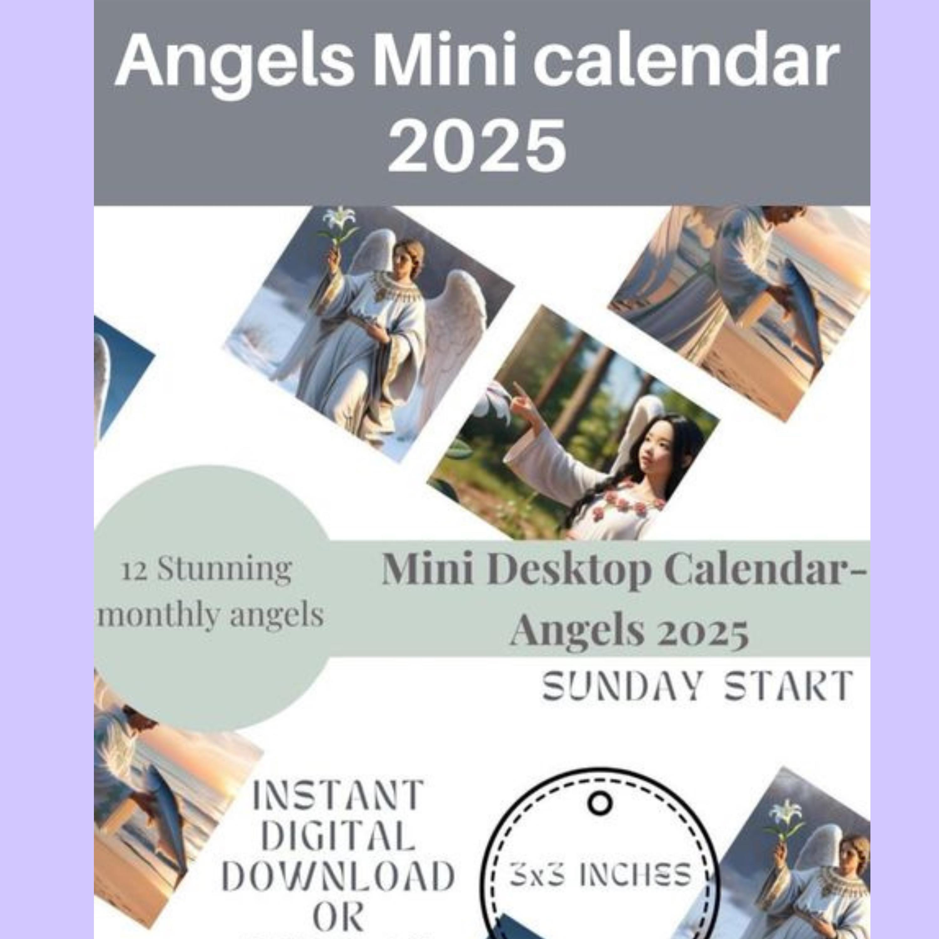 Mini Calendar,angels, 2025. Desktop Calender 3*3 - Etsy