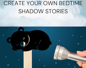 Kit stampabile per creare ombre cinesi – Attività per bambini da leggere prima di dormire, senza schermi (download digitale)