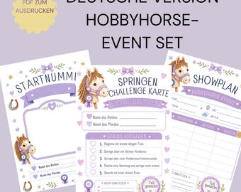 Hobbyhorse Event Kit, Printable Show Passport, Rider Number, Challenge Cards (PDF Download)