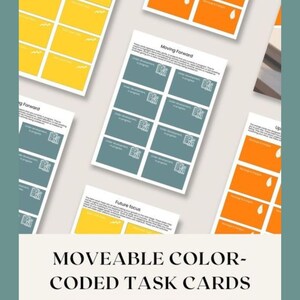 Verplaatsbare kleurgecodeerde taakkaarten | Visueel organiseren, prioriteiten stellen en plannen
