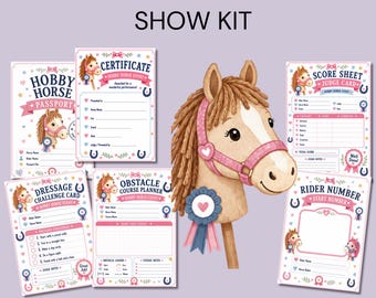 Printable Hobby Horse Show Kit, Kids Horse Event Activity, Passport, Rider Number (PDF)
