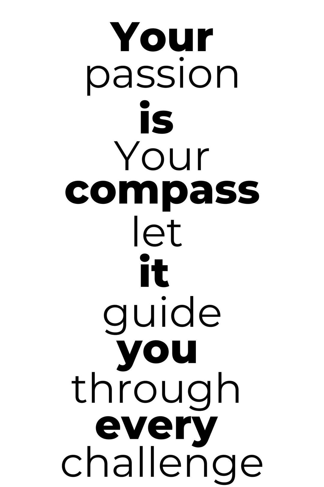 12x16" Your Passion is Your Compass Let It Guide You Through Every ...