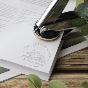 Custom Library Embosser Stamp, From the Library of Embosser, Book Lover Gifts, Embosser Stamp, Book Embosser stamp,Logo Embosser Stamp,