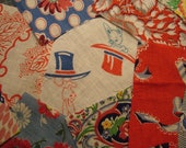 100 Pieces Vintage Feedsack Packets, Novelty, Feed Sack Fabric, Flour Sack Novelty Bunnies and Hats