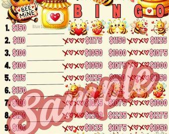 1500 Bee Mine Bingo, tabuleiro de bingo de 15 linhas, PYP Bingo, tabuleiro Pro., tabuleiros de bingo temáticos, tabuleiros BNO, IER Bingo