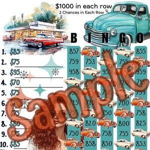 1000 Car Bingo, 15 line bingo board, PYP Bingo, Pro. board, Themed Bingo Boards, BNO boards, IER Bingo