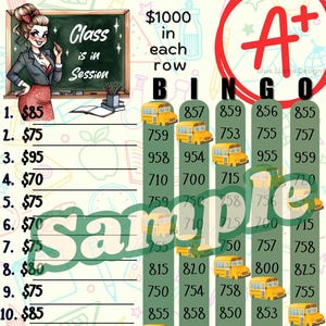 1000 School Bingo, 15 line bingo board, PYP Bingo, Pro. board, Themed Bingo Boards, BNO boards, IER Bingo