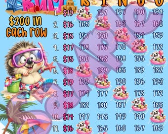 200 Beach bum ier Bingo, 15 Line Bingo Board, Bingo, Pro. Bingo, Themed Bingo Boards, PYP Bingo, IER Bingo