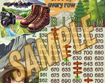 750 Bingo de Caminhada, tabuleiro de bingo de 15 linhas, Bingo PYP, tabuleiro Pro., tabuleiros de bingo temáticos, tabuleiros BNO, tabuleiro IER
