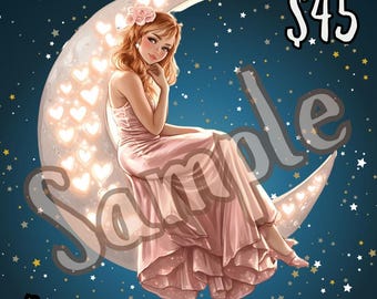 Moon 15 line bingo board, Pro. board, Themed Bingo Boards, One price buy in