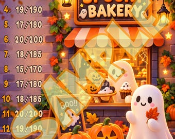 Spooky Bakery 15 line bingo board, PYP Bingo, Pro. board, Bingo Boards, Bingo