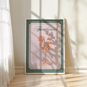 Signature Cocktail Art, Retro Bar Cart Decor, Aperol Spritz Print,Kitchen Wall Sign, Bar Cart Poster, Digital Download Instant