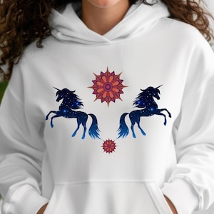 Unicorn  Hoodie, Unicorn Sweatshirt, Mystical Unicorns, Mandala Sweatshirt, Mandala Hoodie, Unicorn Sweater, Unicorn Gift, Unique Unicorn