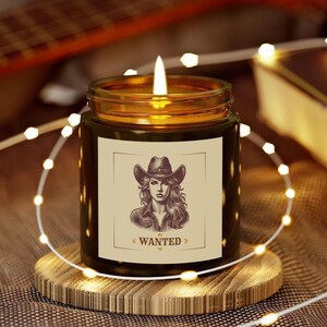 Wanted Cowgirl Scented Candle - Western Ranch Decor
