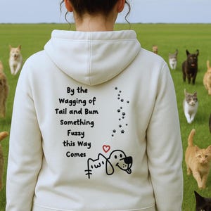 Sudadera con capucha y cremallera completa con parodia de Macbeth: humor literario, regalo para amantes de los animales