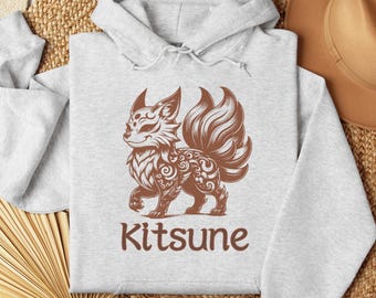 Kitsune Fuchs Hoodie | Japanische Mythologie | Gildan 18500 Sweatshirt | Hoodie | Japanische Folklore | Fuchs Sweatshirt