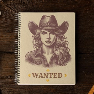 Wanted Journal, Western Girl Theme Journal, Cowgirl Diary, Country Western Notebook, Wild West Travel Planner, Trendy Western Theme Gift