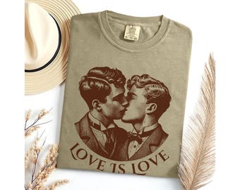 Camiseta Love Is Love, Camiseta Vintage Pride, Camiseta LGBTQ Pride, Camiseta Comfort Colors, Regalo para pareja, Festival del Orgullo, Vintage Queer, Retro Pride