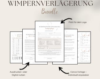 Einverständniserklärung Wimpernverlängerung, Kundenstammdaten, Foto- & Videoveröffentlichung, Stornierungsrichtlinien