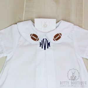 Football Monogrammed Peter Pan Top or Set