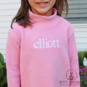 High Collar Monogrammed Fleece Sweater