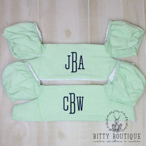 Seersucker Monogrammed Puddle Jumper Cover