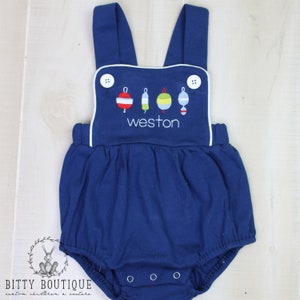 Little Fisherman Monogrammed Sunsuit