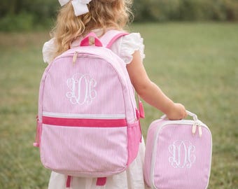 Personalized Backpack and Lunchbox Set | Kids School Bag | Custom Girls Lunch Bag | Back to School