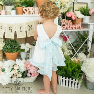 Bow Back Seersucker Monogrammed Swing Set