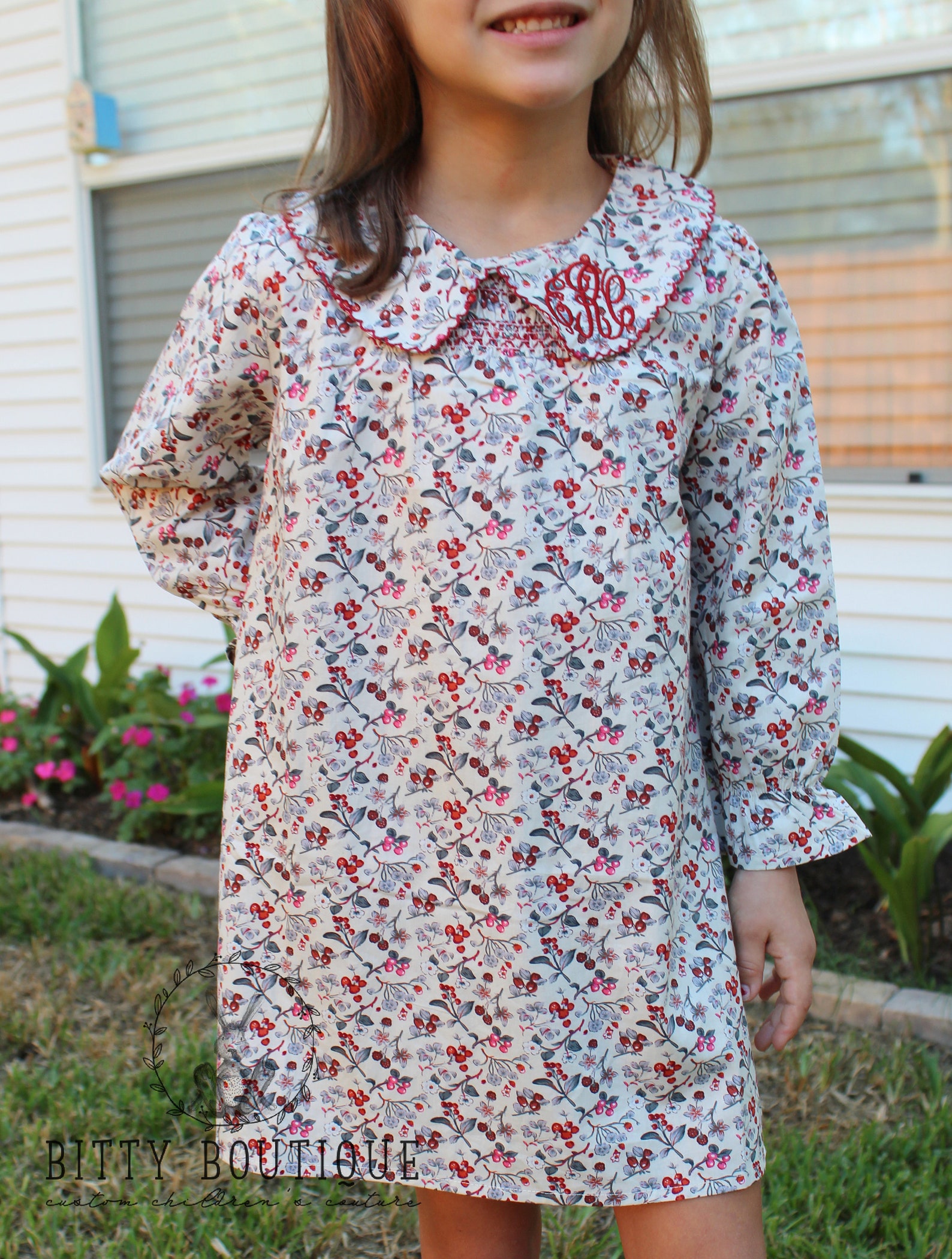 Smocked Lizzy D Dress - Strawberries