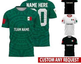 Personalisierte Mexiko Fußball Trikot, Mexiko Fußball Mannschaft Trikot, Trikot für Männer und Frauen Jugend