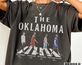 Das Oklahoma Walking Signatures Comfort Colors Basketball Shirt, Jalen Williams Shai Gilgeous Holmplren Geschenk für Fan Basketball Unisex