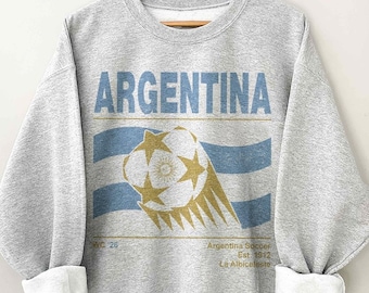 Argentinien Team Fußball-WM Vintage Comfort Farben Shirt, WM Geschenk für Fan Männer und Frauen