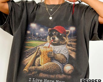 Waschbär ich lebe jetzt hier Baseball Shirt