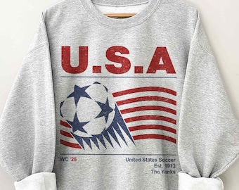 USA Team Fußball-WM Vintage Comfort Farben Shirt, WM Geschenk für Fan Männer und Frauen