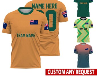 Personalisierte Australien Fußball Trikot, Australien Fußball Mannschaft Trikot, Trikot für Männer und Frauen Jugend