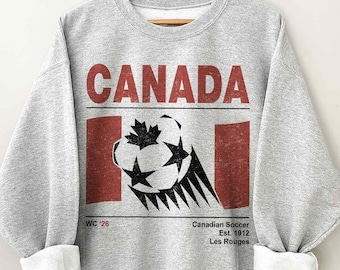 Canda Team Fußball-WM Vintage Comfort Farben Shirt, WM Geschenk für Fan Männer und Frauen