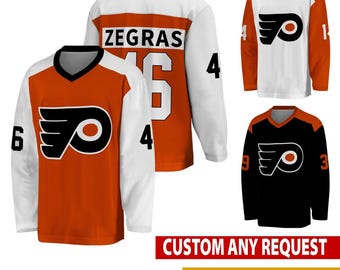 Personalisiertes Philadelphia Hockey Jersey, Flyer Jersey für Männer mit Ihrem Teamnamen, Trevor Zegras Sean Couturier Fan Hockey Jersey