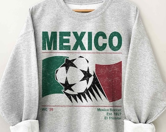 Mexiko Team Fußball-WM Vintage Comfort Farben Shirt, WM Geschenk für Fan Männer und Frauen
