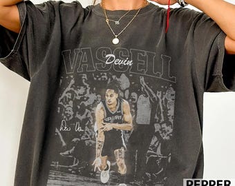 Camiseta de baloncesto Devin Vassell Vintage Comfort Colors