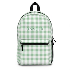 Stylish Gingham Backpack, Personalized Backpack, School Bag, Trendy Travel Backpack, Eco-Friendly Backpack, Gift for Students
