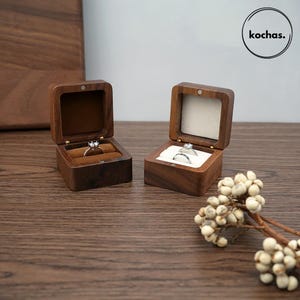 Benutzerdefinierte Ring Box aus Holz, Hochzeit Ring Box, Ring Box mit Gravur, Ring Box aus Holz, Ring Box aus Holz, Jubiläumsgeschenk, Ring Box